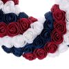 Independence Day Patriotic Wreath – Red, White & Blue Artificial Flower Garland