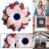 Modern Independence Day Patriotic Wreath – Red, White & Blue Front Door Decor