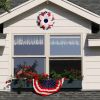 Modern Independence Day Patriotic Wreath – Red, White & Blue Front Door Decor