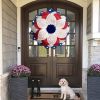 Modern Independence Day Patriotic Wreath – Red, White & Blue Front Door Decor