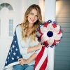 Modern Independence Day Patriotic Wreath – Red, White & Blue Front Door Decor