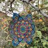 3D Hanging Mandala Wind Spinner Stainless Steel Outdoor Garden Decor