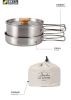 Outdoor Hiking 304 Stainless Steel Pot with Folding Handle – Camping Portable Frying Pan & Soup Pot Cookware Set
