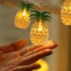 1pc; Pineapple String Lights; Battery Operated; 10 Fun Patio Lights; Party Bedroom Home Birthday Indoor Decor; Outdoor Hawaiian Tropical Tiki