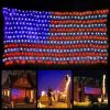 1PC American Flag Net Light; Outdoor Waterproof Mesh Lights; LED String Light; Multicolor Lights For Garden Wedding Backdrop Party Wall Decor