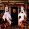 Halloween Decorations Outdoor Decor Hanging Lighted Glowing Ghost Witch Hat Halloween Decorations