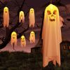 Halloween Decorations Outdoor Decor Hanging Lighted Glowing Ghost Witch Hat Halloween Decorations Indoor Outside Ornaments
