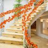3 Pack Fall Garland with Pumpkin Lights & Enlarged Maple Fall String Lights Halloween Pumpkins Lights, 30Ft 60LED