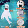 2pcs 47" Halloween Ghost Windsocks Decorations with LED Light – Outdoor Hanging Halloween Decor