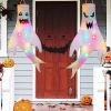 2pcs 47" Halloween Ghost Windsocks Decorations with LED Light – Outdoor Hanging Halloween Decor