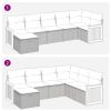 7-Piece Garden Sofa Set – Black PE Rattan with Large Adjustable Feet