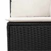 7-Piece Garden Sofa Set – Black PE Rattan with Large Adjustable Feet