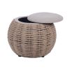 Natural Woven Ottoman with Storage, Brown