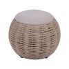 Natural Woven Ottoman with Storage, Brown