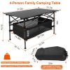 Folding Camping Table Portable Lightweight Aluminum Roll-Up Picnic BBQ Table
