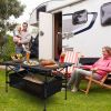 Folding Camping Table Portable Lightweight Aluminum Roll-Up Picnic BBQ Table