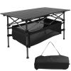 Folding Camping Table Portable Lightweight Aluminum Roll-Up Picnic BBQ Table