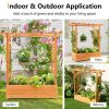 Raised Wooden Garden Bed with Trellis and Hanging Roof