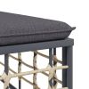 4 Piece Patio Lounge Set with Cushions – Anthracite Poly Rattan