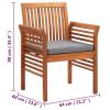 Patio Dining Chairs with Cushions 4 pcs – Solid Acacia Wood
