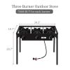 Outdoor High-Pressure Propane Camp Stove – 3 Burner Cast Iron Cooker (225,000 BTU)
