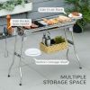 Outsunny Portable Stainless Steel Charcoal Grill with Folding Design