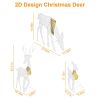 3-Piece Lighted Reindeer Family Christmas Decoration – Indoor & Outdoor 2D Deer with Warm Yellow LED Lights