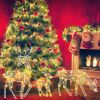 3-Piece Lighted Reindeer Family Christmas Decoration – Indoor & Outdoor 2D Deer with Warm Yellow LED Lights
