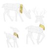 3-Piece Lighted Reindeer Family Christmas Decoration – Indoor & Outdoor 2D Deer with Warm Yellow LED Lights