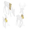 3-Piece Lighted Reindeer Family Christmas Decoration – Indoor & Outdoor 2D Deer with Warm Yellow LED Lights