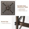 Patio Bar Height Cast Aluminum Bistro Table with Umbrella Hole – Square Outdoor Table