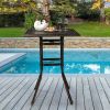Patio Bar Height Cast Aluminum Bistro Table with Umbrella Hole – Square Outdoor Table