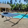Hammock Chair Stand Set Cotton Swing with Pillow & Cup Holder