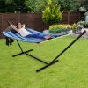 Hammock Chair Stand Set Cotton Swing with Pillow & Cup Holder