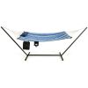 Hammock Chair Stand Set Cotton Swing with Pillow & Cup Holder