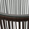 3 Piece Bistro Set with Cushions, PE Rattan Brown