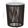 3 Piece Bistro Set with Cushions, PE Rattan Brown