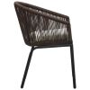 3 Piece Bistro Set with Cushions, PE Rattan Brown