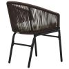 3 Piece Bistro Set with Cushions, PE Rattan Brown