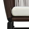 3 Piece Bistro Set with Cushions, PE Rattan Brown