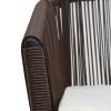 3 Piece Bistro Set with Cushions, PE Rattan Brown