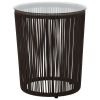 3 Piece Bistro Set with Cushions, PE Rattan Brown