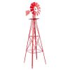 8FT Weather-Resistant Red Garden Windmill