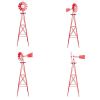 8FT Weather-Resistant Red Garden Windmill