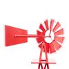 8FT Weather-Resistant Red Garden Windmill