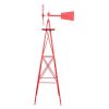8FT Weather-Resistant Red Garden Windmill
