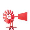 8FT Weather-Resistant Red Garden Windmill