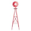 8FT Weather-Resistant Red Garden Windmill