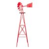 8FT Weather-Resistant Red Garden Windmill