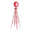 8FT Weather-Resistant Red Garden Windmill